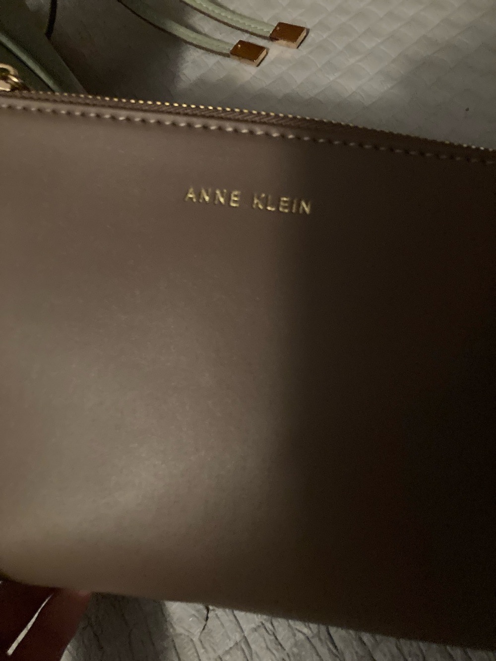 Anne Klein Mint Green Tote with Removable Brown Pouch - Picture 3 of 15